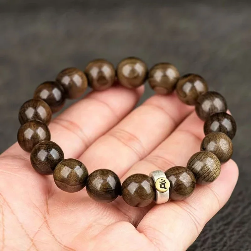 

Natural Jin Sinan gloomy wood zodiac ebony bracelets sandalwood beads bracelets for men and women.