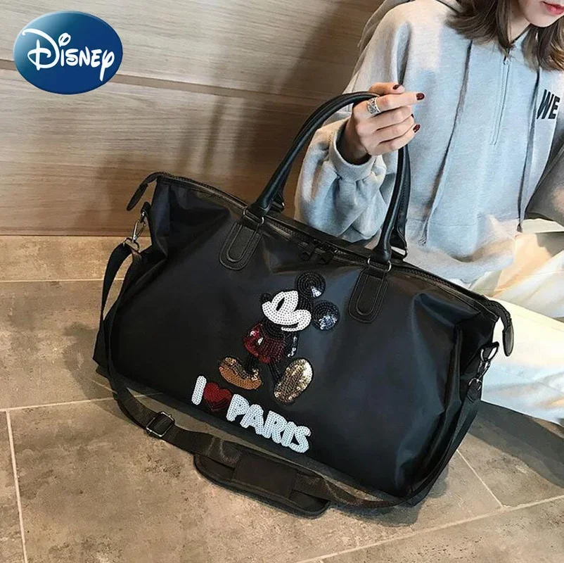 

Disney Mickey Ladies Travel Bag Large Capacity Cute Fashion Luggage Bag Oxford Cloth High Quality Women's Handbag