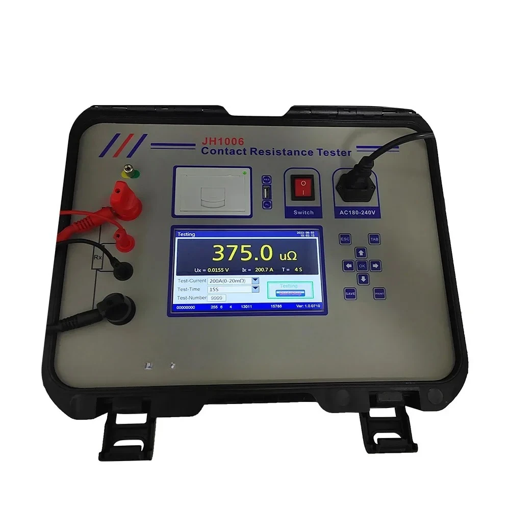 100A/200A Microohm Meter Transformer Circuit Breaker Multimeter Loop Contact Resistance Tester Detector