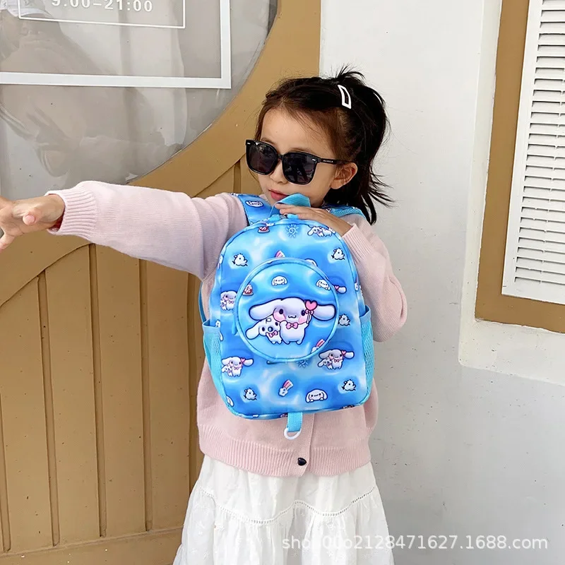 حقيبة ظهر كارتونية للأطفال هالو كيتي سينامورول فتاة بوي أكسفورد القماش مقاوم للماء لوازم الطلاب أنيمي الشكل Kawaii