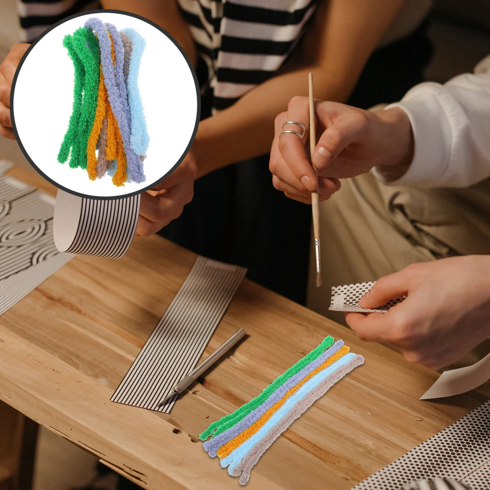 5 قطعة DIY الشنيل ينبع قضبان الملتوية للأطفال الحرفية صنع مختلط الألوان انحناء القضبان الإبداعية اليدوية لوازم للتعلم #1