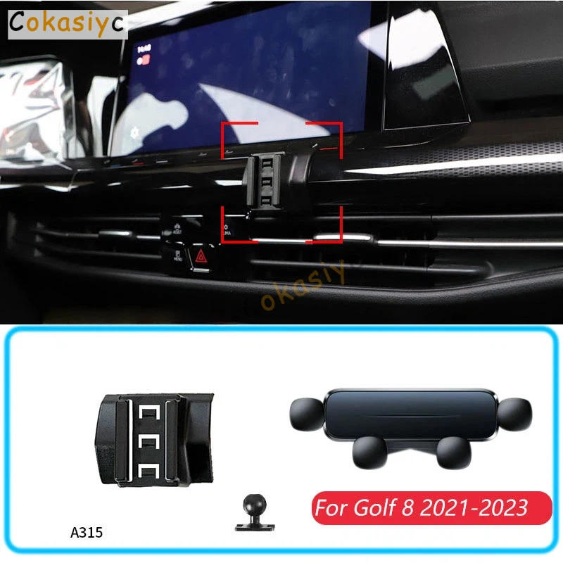 Auto-Handyhalterung für Volkswagen Golf MK8 8 2021-2023 Schwerkraft-Ständerhalterung Horizontal GPS Handyhalterung Basis Zubehör
