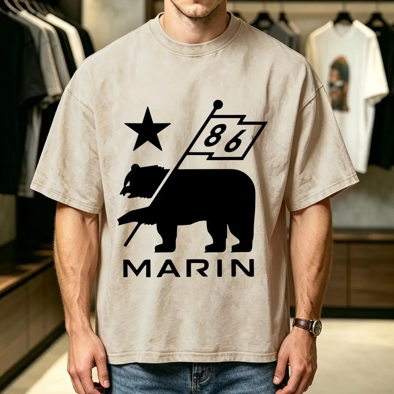 washed T Shirt Marin Bikes bicycle long or short sleeves vintage Washed graphic Soft streetwear designer clothes