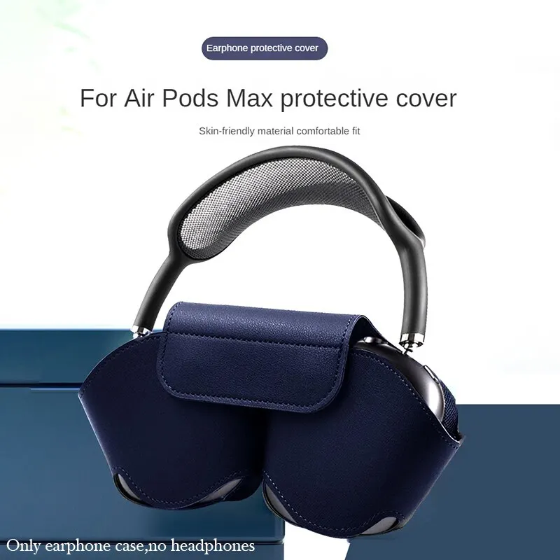 For AirPods Max Protective Case Handheld Blue Tooth Headphone Organiser Leather Wireless Headphone Case