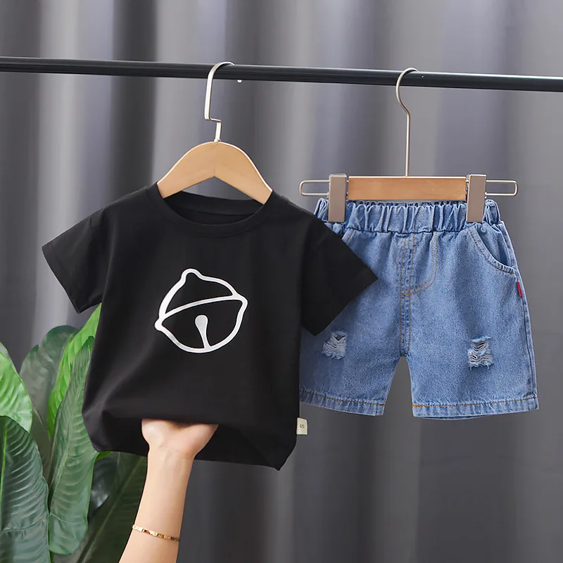 Toddler Summer Clothes for Kids 2024 Fashion Cartoon Printed O-neck Short Sleeve T-shirts and Shorts Boys Boutique Clothing Set image 5