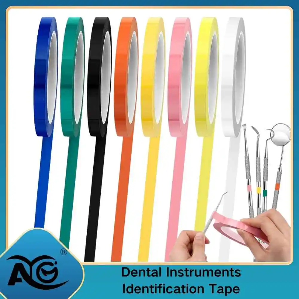 1Rolls AG 5mm Colorful Dental Instruments Identification Tape 66m Length High Temperature Resistance 8 Color autoclavable