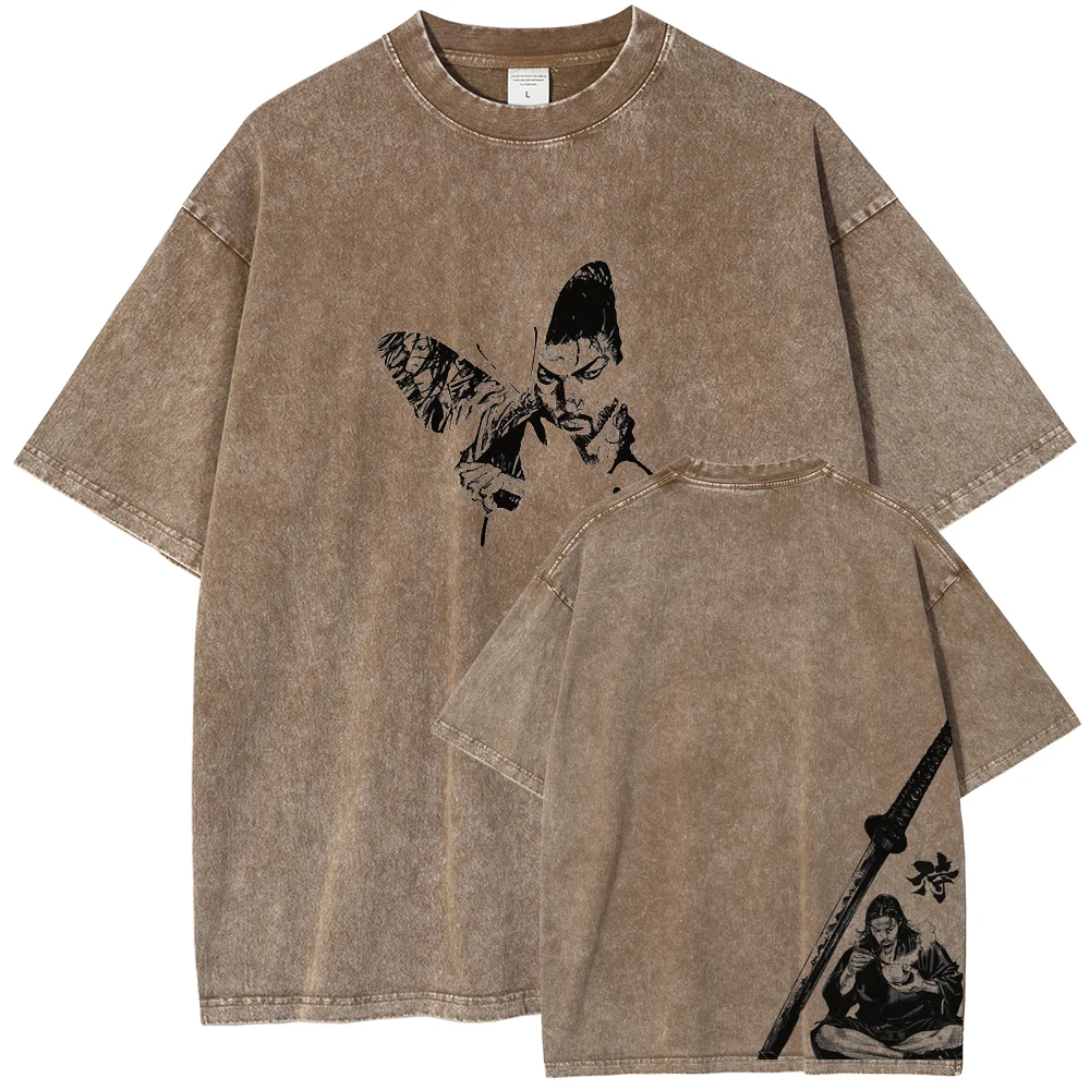 Anime Vagabond Miyamoto Musashi Graphic Tee Men Manga Vintage T-shirts 5