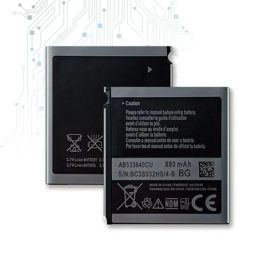 880mAh Mobile Battery For SAMSUNG AB533640CC AB533640CU For Samsung S6888 S3710 S3600 GT-S3600i S3930C S3601 S5520 S569 F338