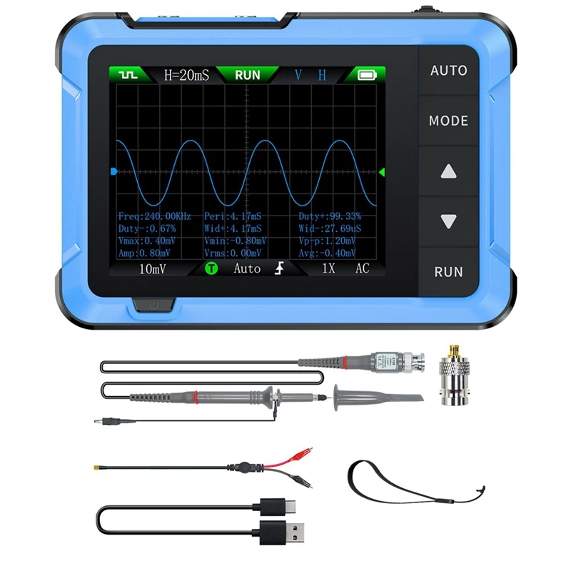 FNIRSI DSO-510 Digital Mini Oscilloscope Multi-Function Signal Generator 2 In 1 Bandwidth 10M 48MS/S Sampling Rate