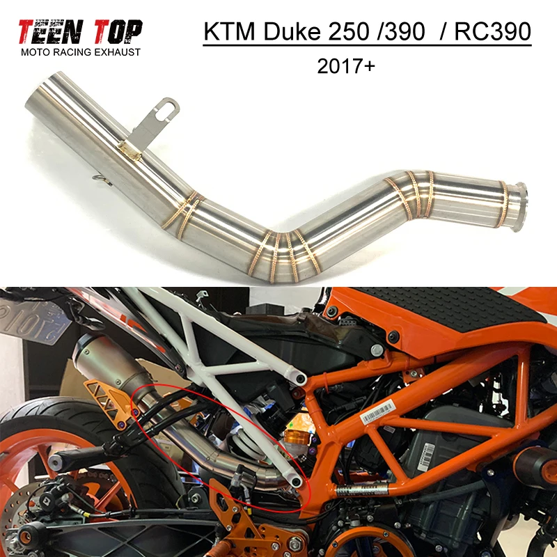 

Для KTM Duke 250 Duke 390 RC390 нижнее сиденье средняя труба 2017 + сталь 51 мм выхлопная средняя звеньевая труба Duke250 труба