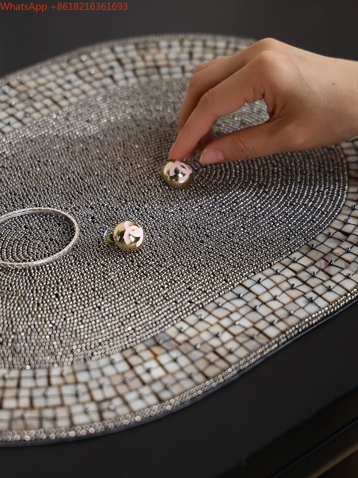 Limited Offer Light Luxury Desktop Anti-scalding Beaded Placemat, Living Room Dining Table High-end Decorative Art Thermal In