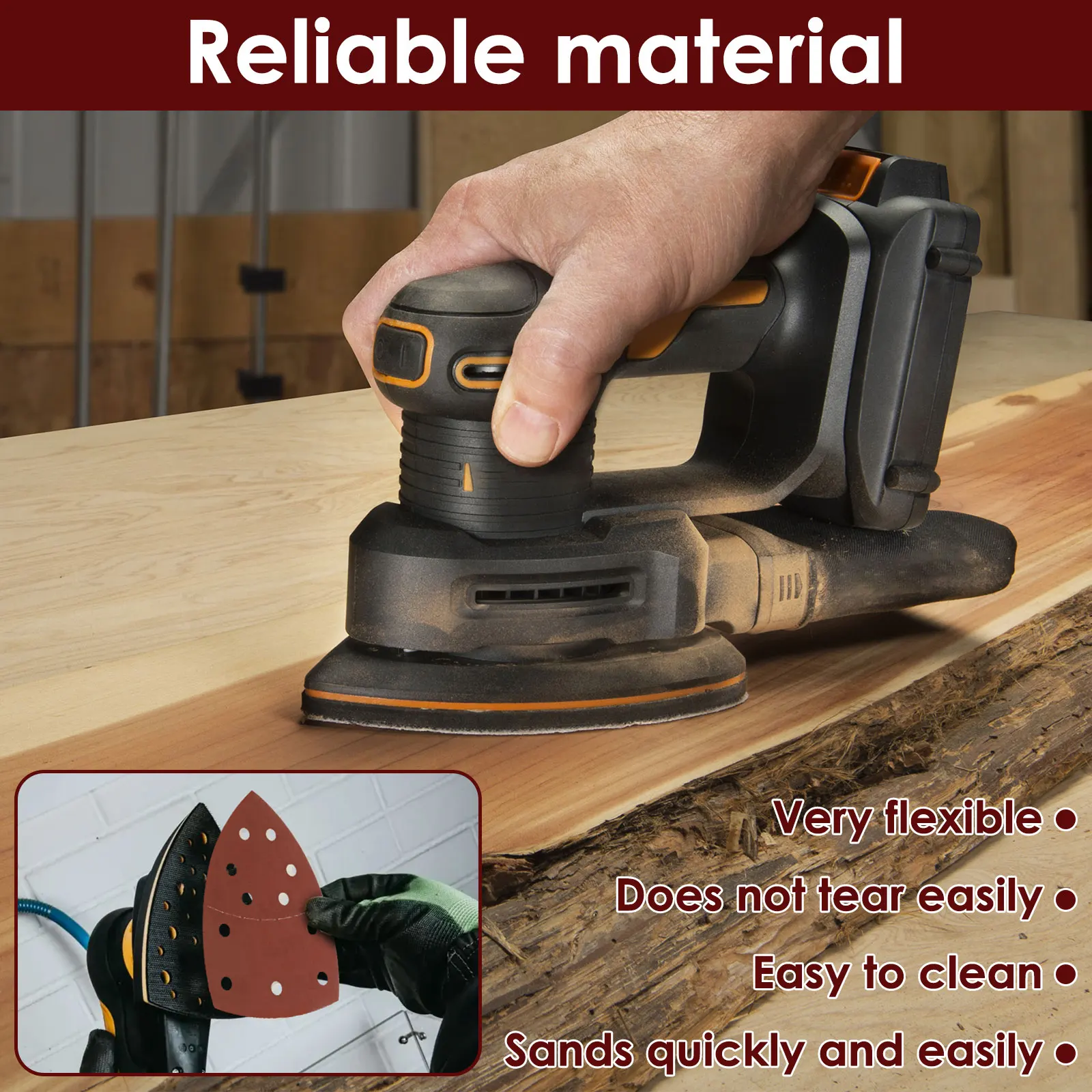 90Pcs Triangle Sanding Sheets Assorted Set Alumina Hook and Loop Sandpaper Kit Reusable 40/60/80/120/180/240 Grit