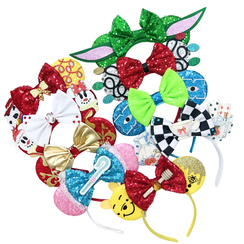 Winnie The Pooh Mickey Mouse Ears Headband Hot Cartoon Character Minnie Hairband Girls Cosplay Party New Kids Hair Accessories