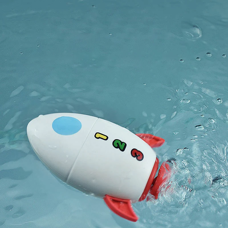 Uhrwerk-Wasserraketen-Badespielzeug für Kinder, Spaß in Pools für frühes Lernen und Sommer, Duschaktivitäten, Wasserspiel-Badespielzeug