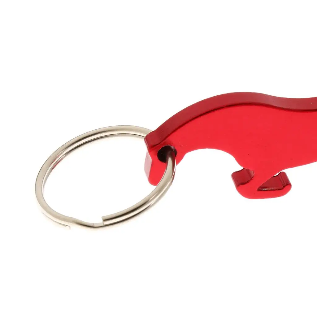 3-6pack Aluminum Horse Simple Bottle Opener Key Ring Keychain Bag Pendent Red