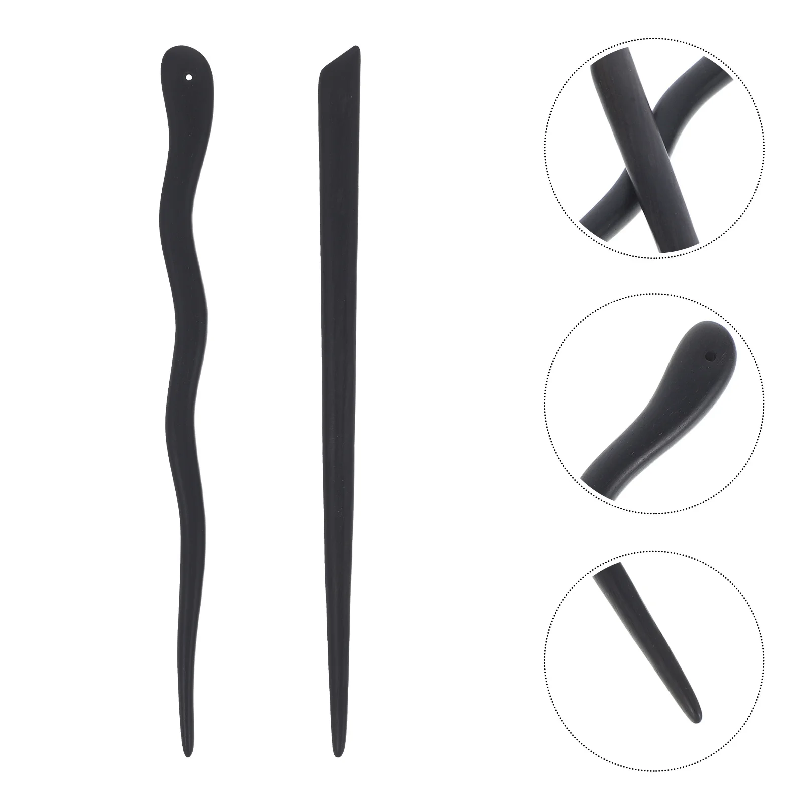 

2Pcs Ebony Wood Hair Chopsticks Chinese Style Vintage Handmade Accessories Suitable for Daily and Special Occasions