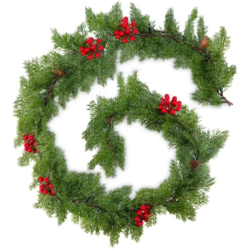 

6-футовая гирлянда из искусственного кипариса с 20 светодиодными лампами, декор для рождественской свадьбы для домашней шезлонги