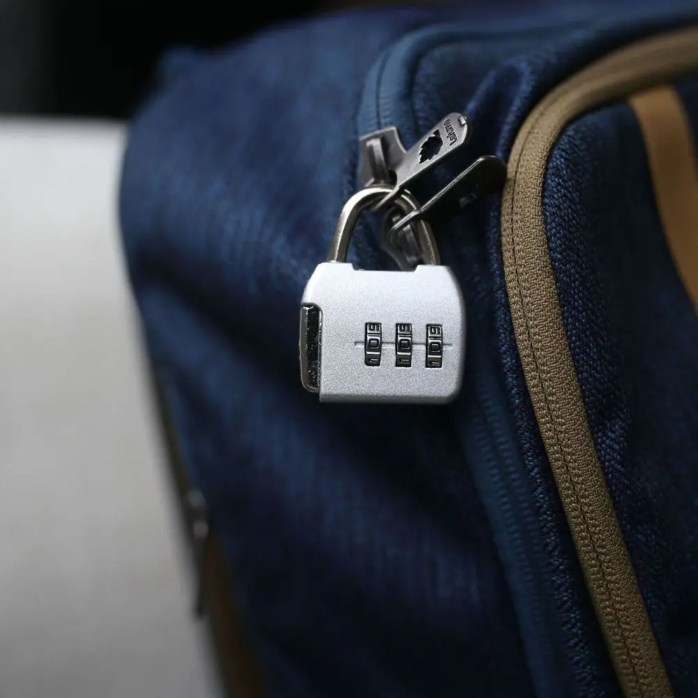 Portable Zinc alloy 3 Digit Password Lock Anti-theft Padlock Dormitory Cabinet Lock Backpack Zipper Lock Travel