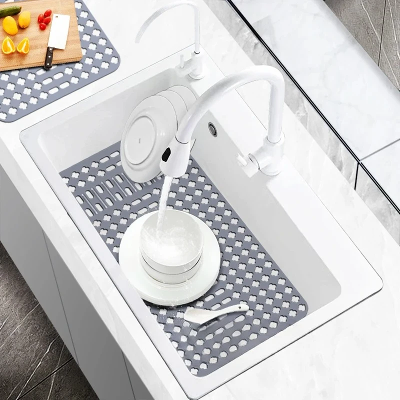 

Защитная пленка для кухонной раковины, силиконовый сливной коврик, силиконовая сливная накладка для посуды 71/64 см, коврик для раковины без отрезов, кухонные аксессуары