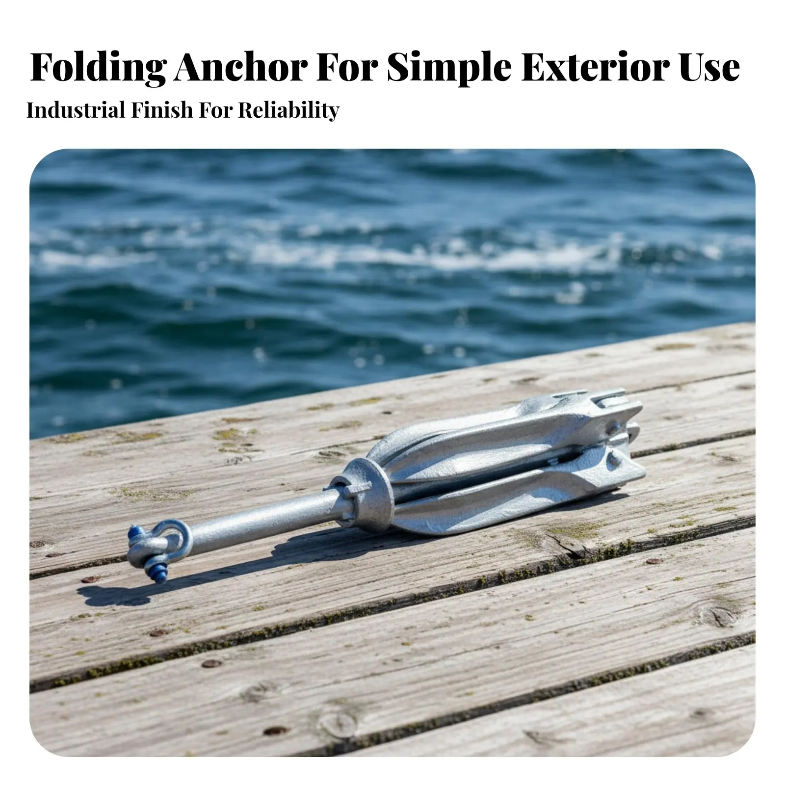 

Складной четырехзубчатый якорь для лодки, компактное судовое оборудование, аксессуар для водного транспорта, устойчивый к ржавчине
