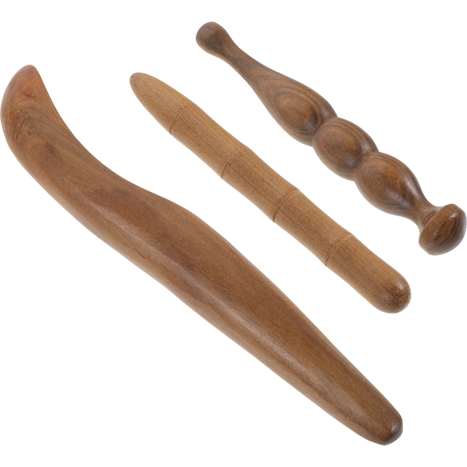 

3 Pcs Massage Stick Wood Pen Massager Roller Tool Point H Acupressure Foot Body Vietnamese Scented Wood Smooth Traditional Shape