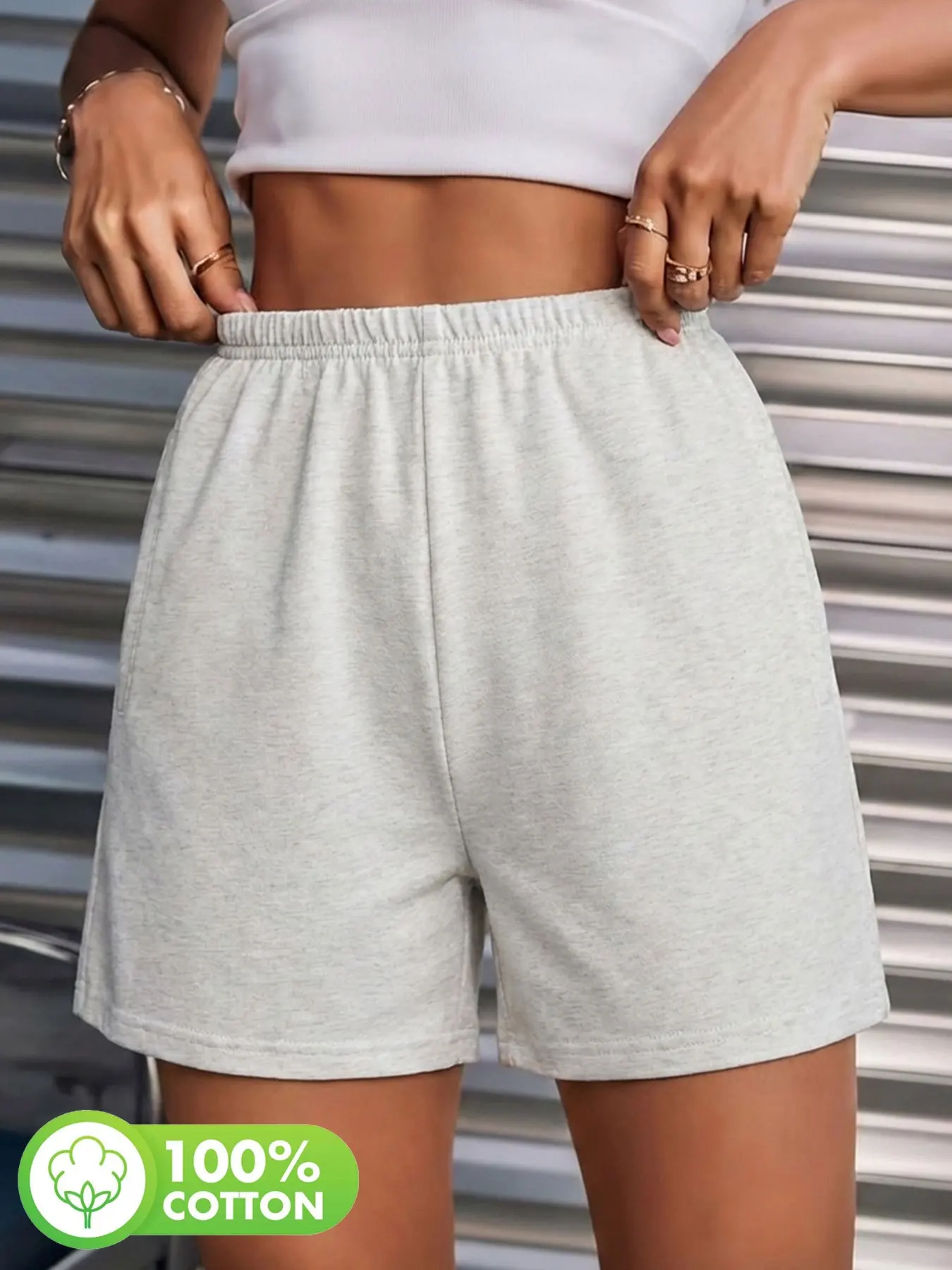 

Summer women's trousers, sports shorts, pure cotton, casual, high-waisted, age-reducing women's trousers, women's clothing
