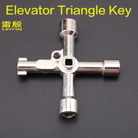 1PCS Elevator triangle key Triangle lock key Quadrangle lock wrench Alloy material Multifunctional key Not a master key