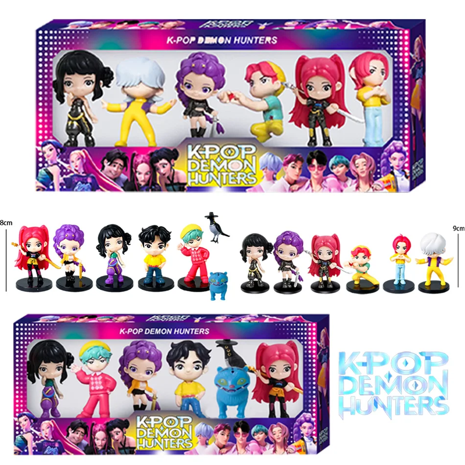 2 estilos Q versão Anime Kpop Demon Hunters Figura Modelo Brinquedo Derpy Tiger Rumi Zoey Mira Saja Meninos Ornamento Presente de Natal