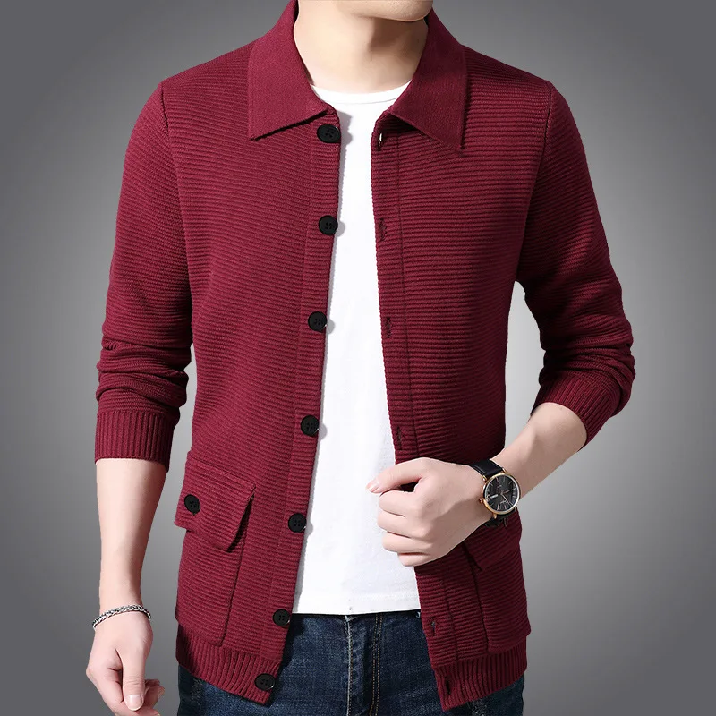 고품질 캐주얼 스웨터 코트 남성용 겉옷 솔리드 컬러 니트 스웨터 자켓 솔리드 컬러 스웨터 코트
