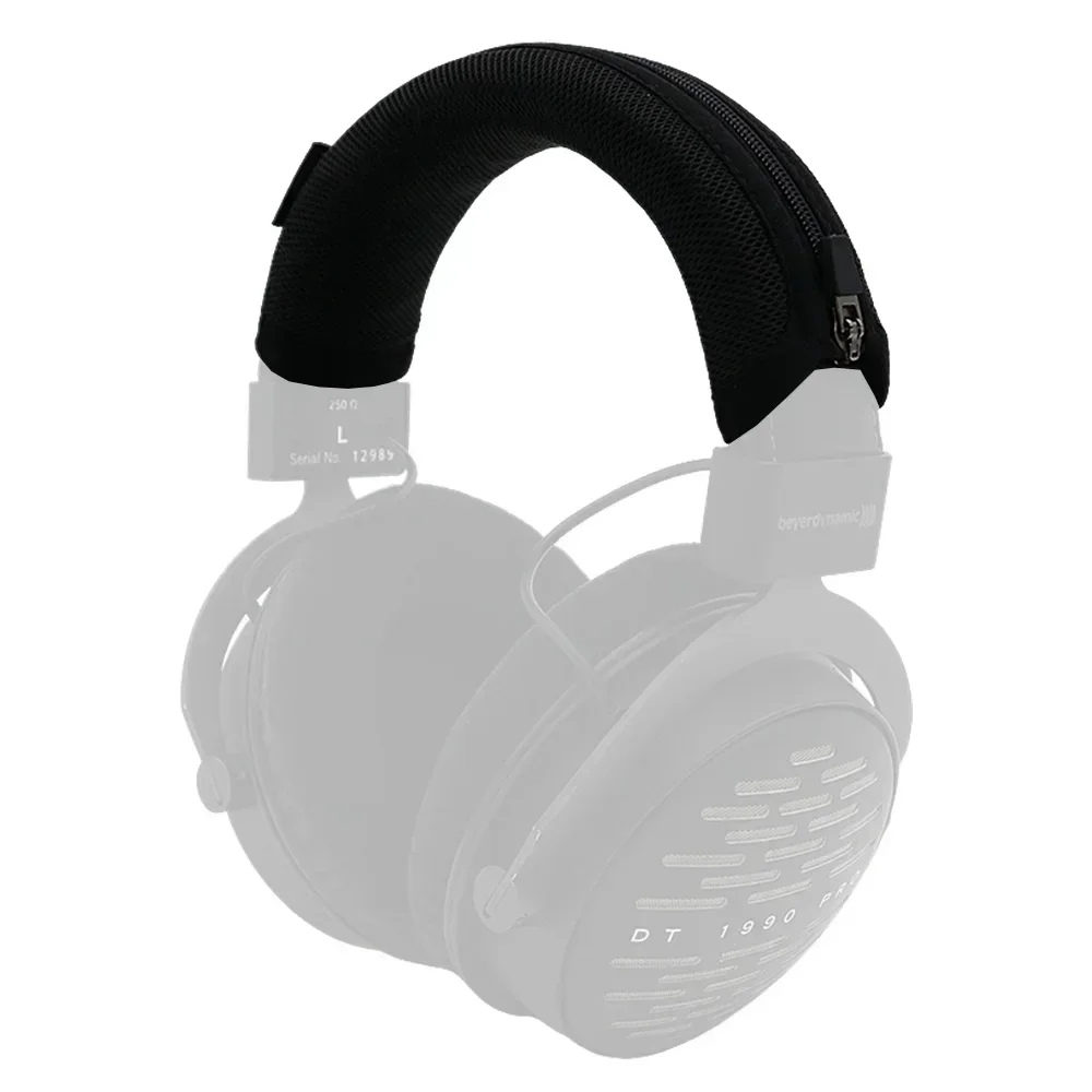 

Advanced feeling Headphone Head Beam Cover for Beyerdynamic DT1990 Pro Earphone Zipper knitted fabric headband protective cover.
