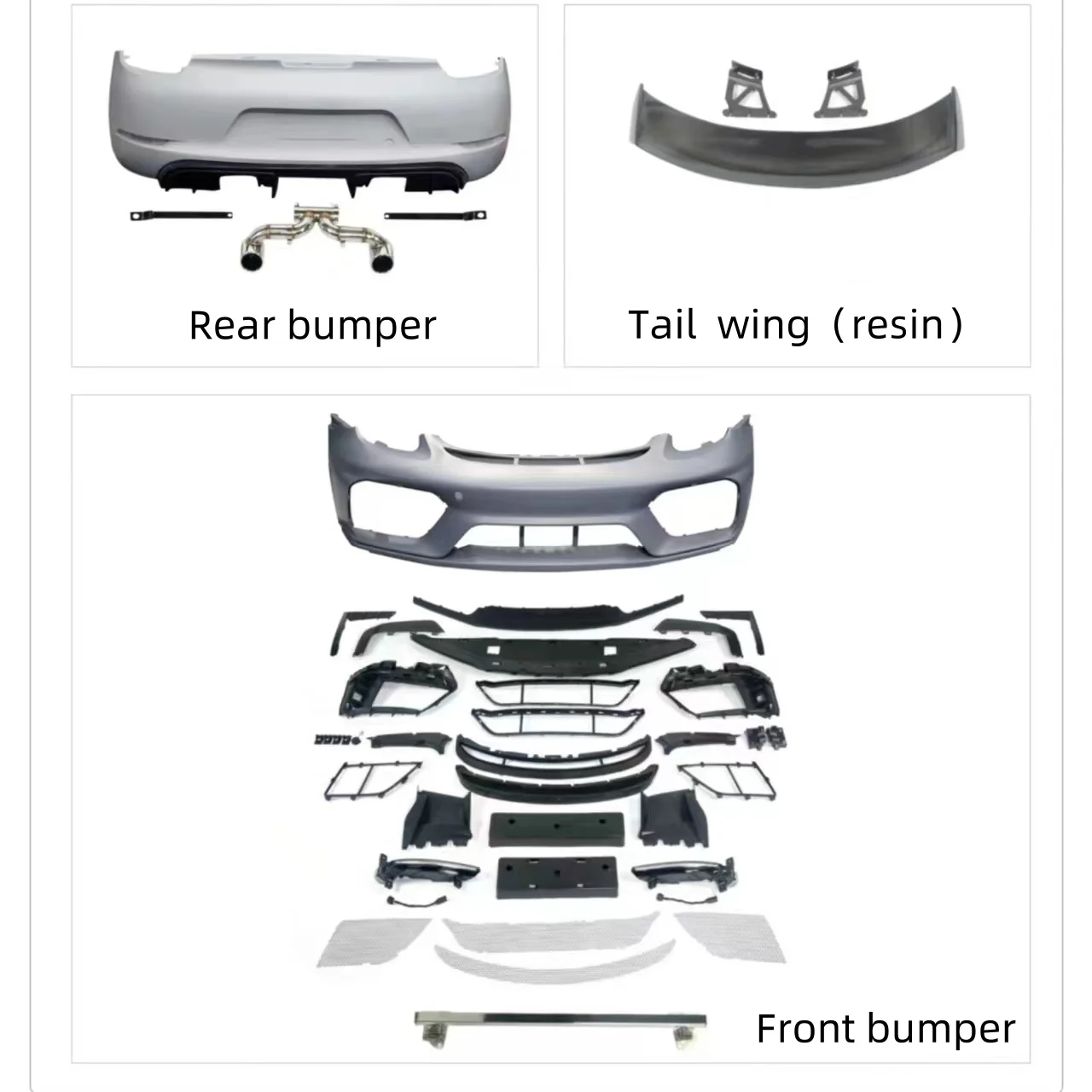 Body kit for Porsche 981 Cayman 2012-2016 upgrade to GT4 Style Surround Front Rear bumper Tail throat Tail wing Car Accessories