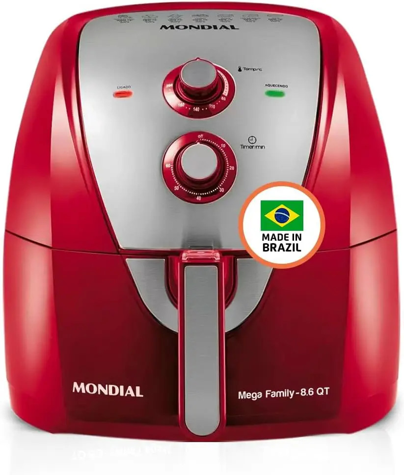 8.6 Quart Extra-Large Air Fryer, 1800 Watts, 2 Simple Dial Controls, Quick Heat Circulation Technology for Low Fat Cooking with