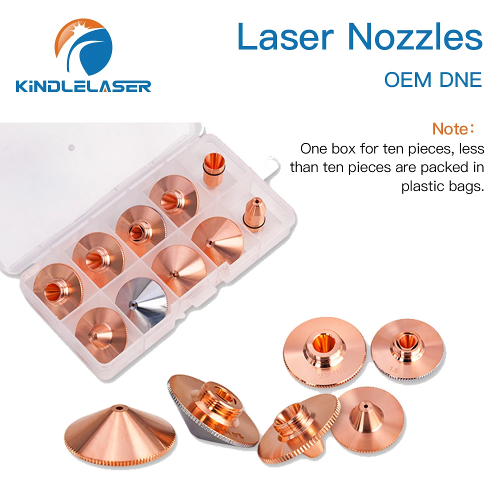 KINDLELASER DNE Type A Laser Nozzles Single/Double Layers Chrome Dia.28mm H22 M13 0.8-5.0mm Caliber for DNE Fiber Laser Cutting
