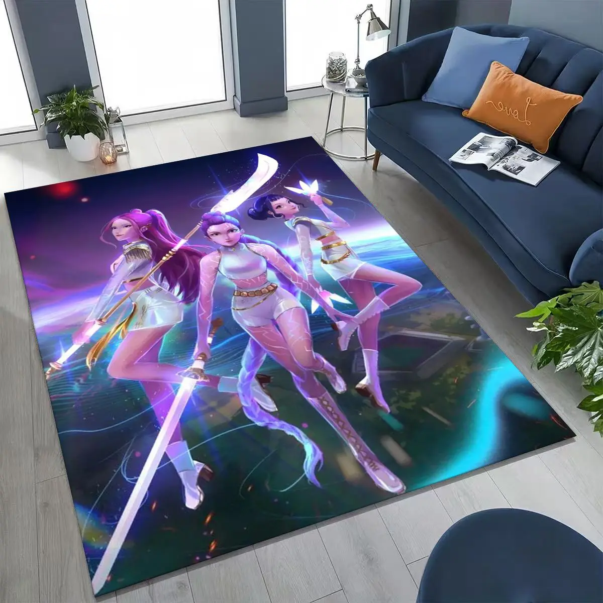2026 نمط جديد KPOP شيطان الصيادين رومي ميرا زوي الكرتون البساط لغرفة النوم غرفة المعيشة أريكة المنزل ممسحة ديكور ، سجادة أرضية غير قابلة للانزلاق #2