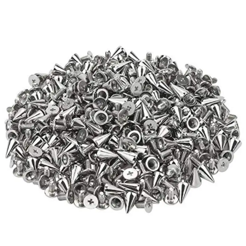 20/50pcs Cone Studs Spikes Double Cap Rivets Metal Punk Screw Nails Leather Clothes Shoes Leather DIY Craft Tools