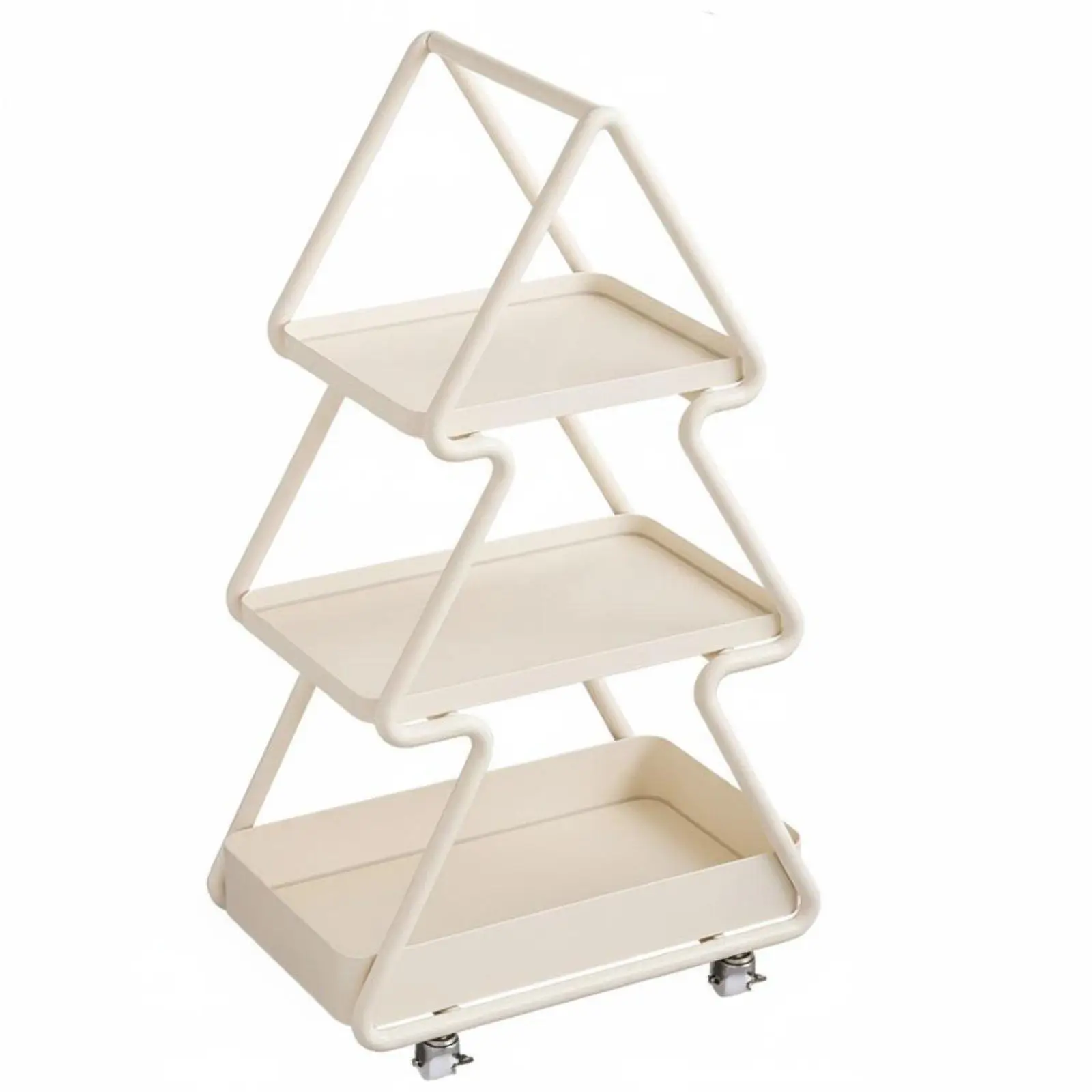Space Saving Narrow Rolling Cart with Casters 3 Tier Open Shelf Metal Frame Sofa Cabinet for Snacks Books Organizer