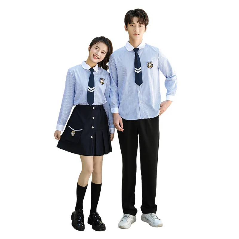 C047 School Uniform Chorus Suit High School Students in The Sports Meeting Korean Version of Graduation Gown