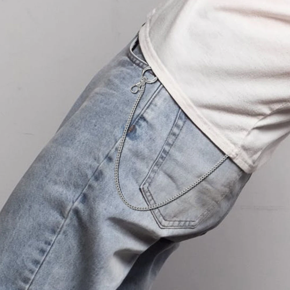 

1pcs Wallet Chain Men Sturdy Jeans Long Pocket Handbag Key Holder Metal Decorative Pants Chain Belt Accessories
