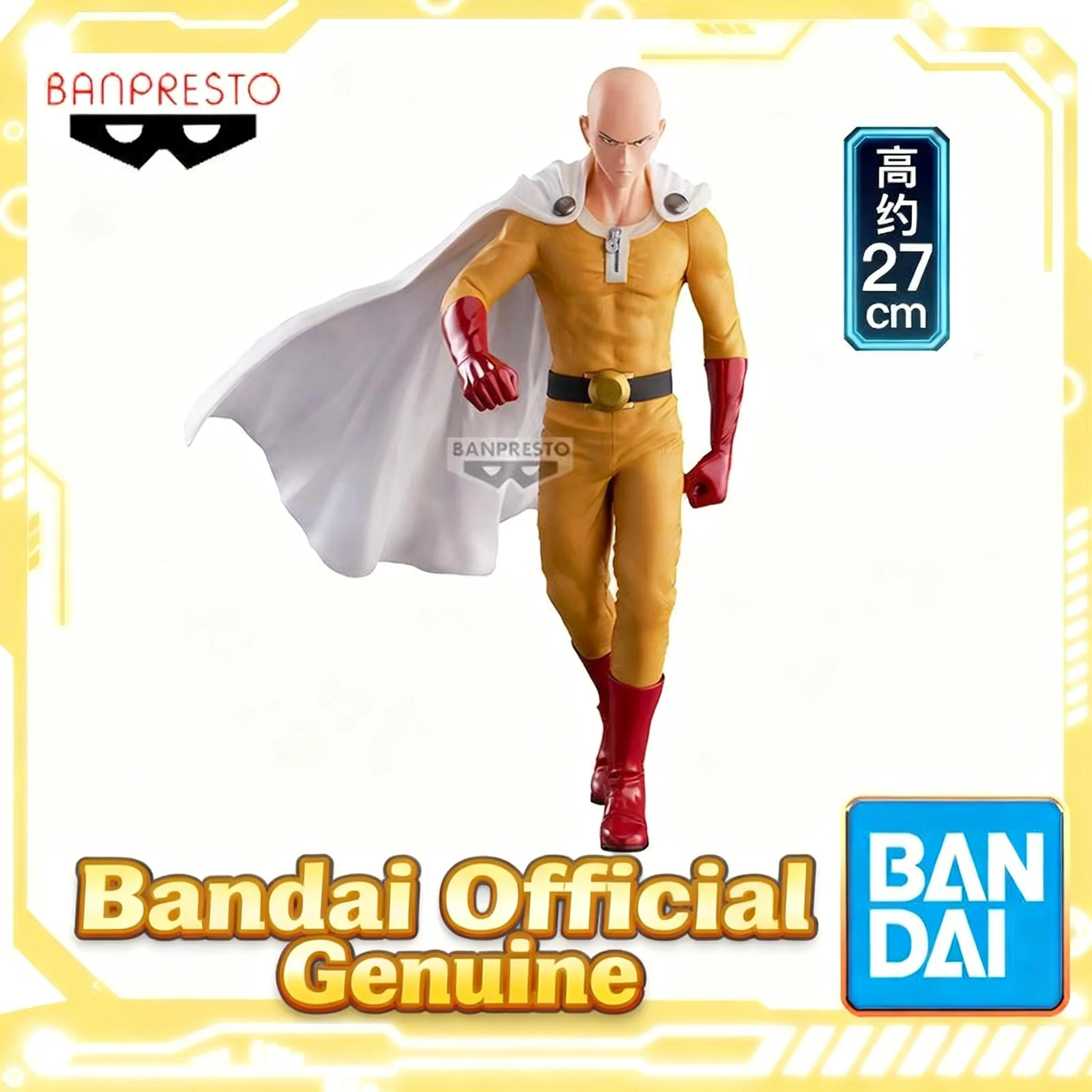 

ONE PUNCH-MAN Saitama Anime Figure 27cm Bandai Official Genuine Collectible Limited Edition Figurine Decoration Model Toy Gift
