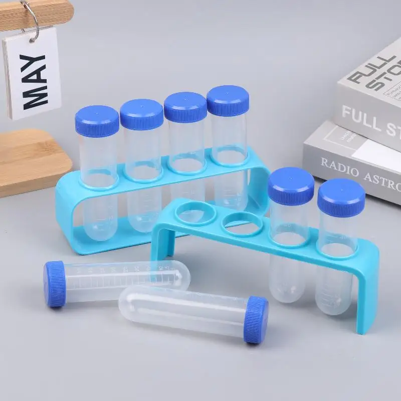 Hot Sale 4Pcs 50ml Clear Centrifuge Tubes with Test Tube Stands - School Science Experiment Educational Supplies Lab Science Kit