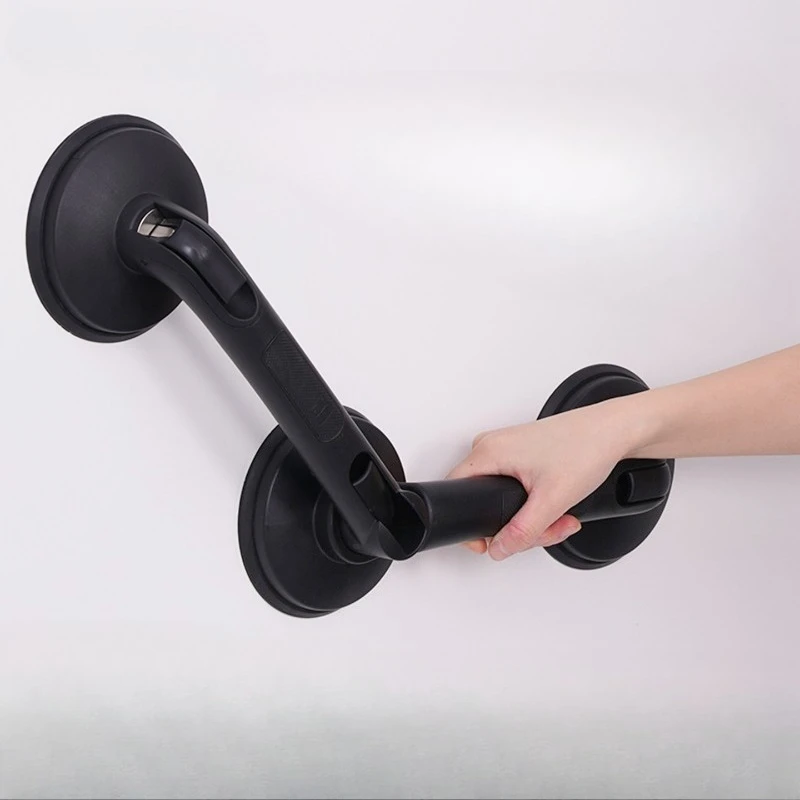 

Поручень для ванной комнаты на присосках без сверления, для пожилых людей, предотвращающий падения и скольжения, черный, страховочные поручни