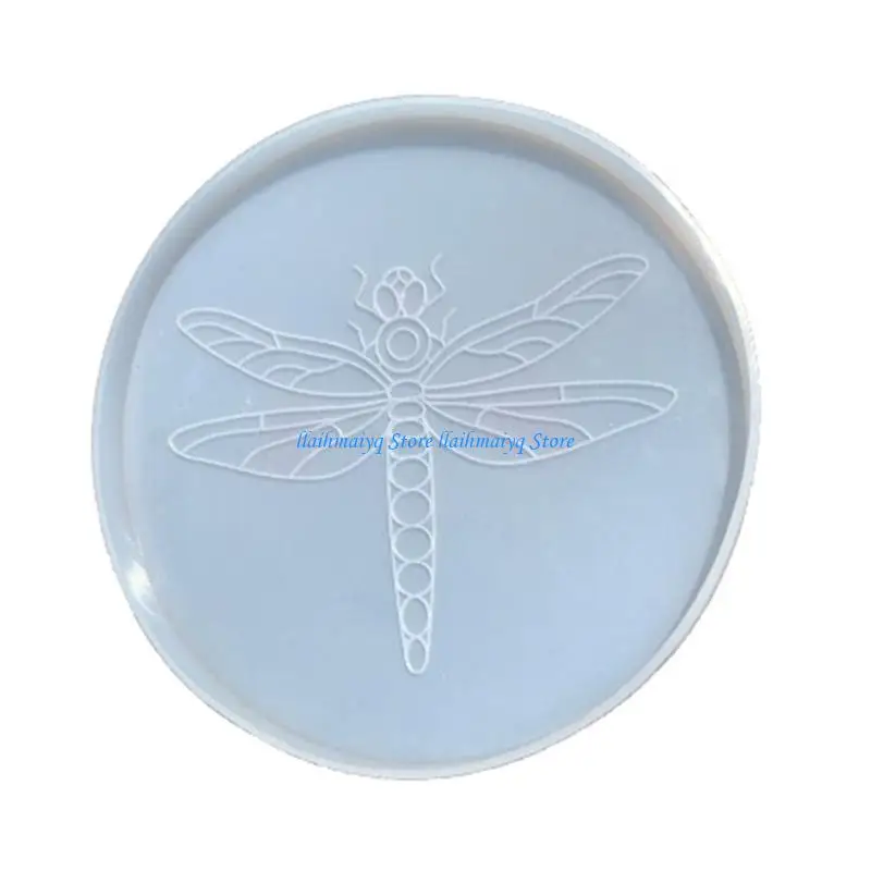 573B اليدوية النحل اليعسوب كوستر صينية راتنجات الايبوكسي قالب تخدم لوحة قالب من السيليكون