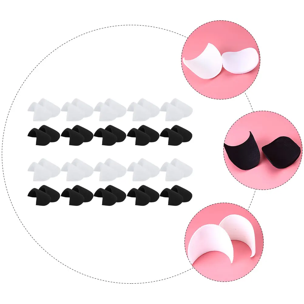 

20 Pairs Shoulder Pads Large Thick Sponge Non Slip Washable Reusable Women Men Tailor Coat Suit Black White 8x13 5x1 Padding