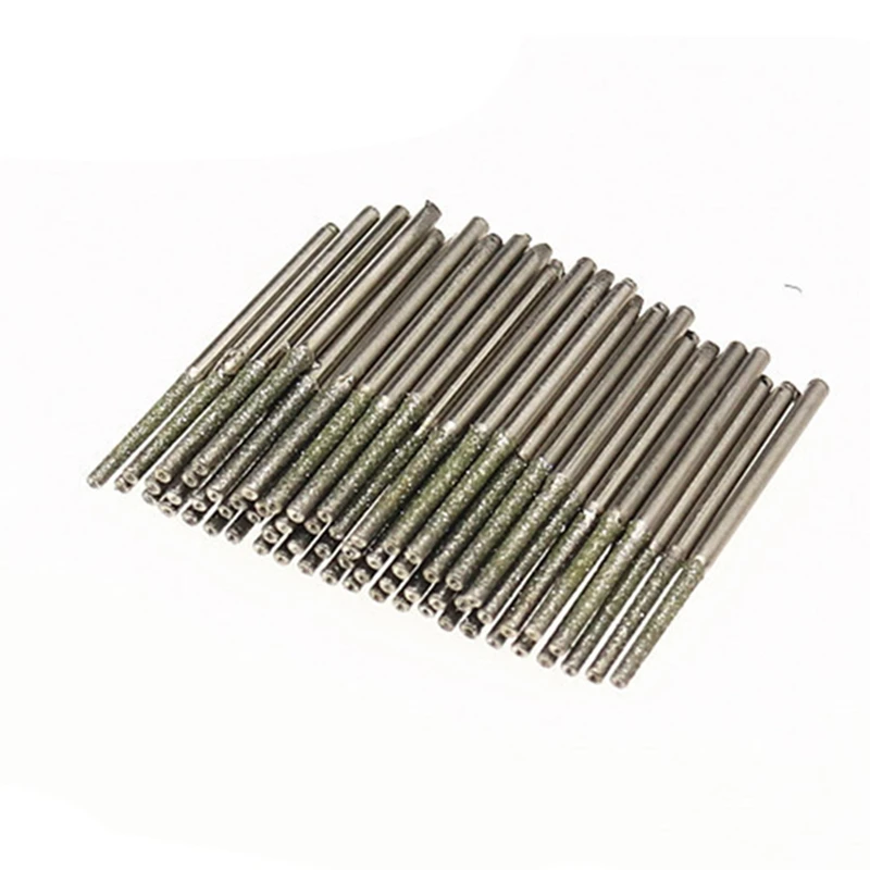 100Pcs Ultra-Long Diamond Drilling Bits Emery Diamond Abrasive Bits Peeling Needle A Type Teeth Grinding Burr