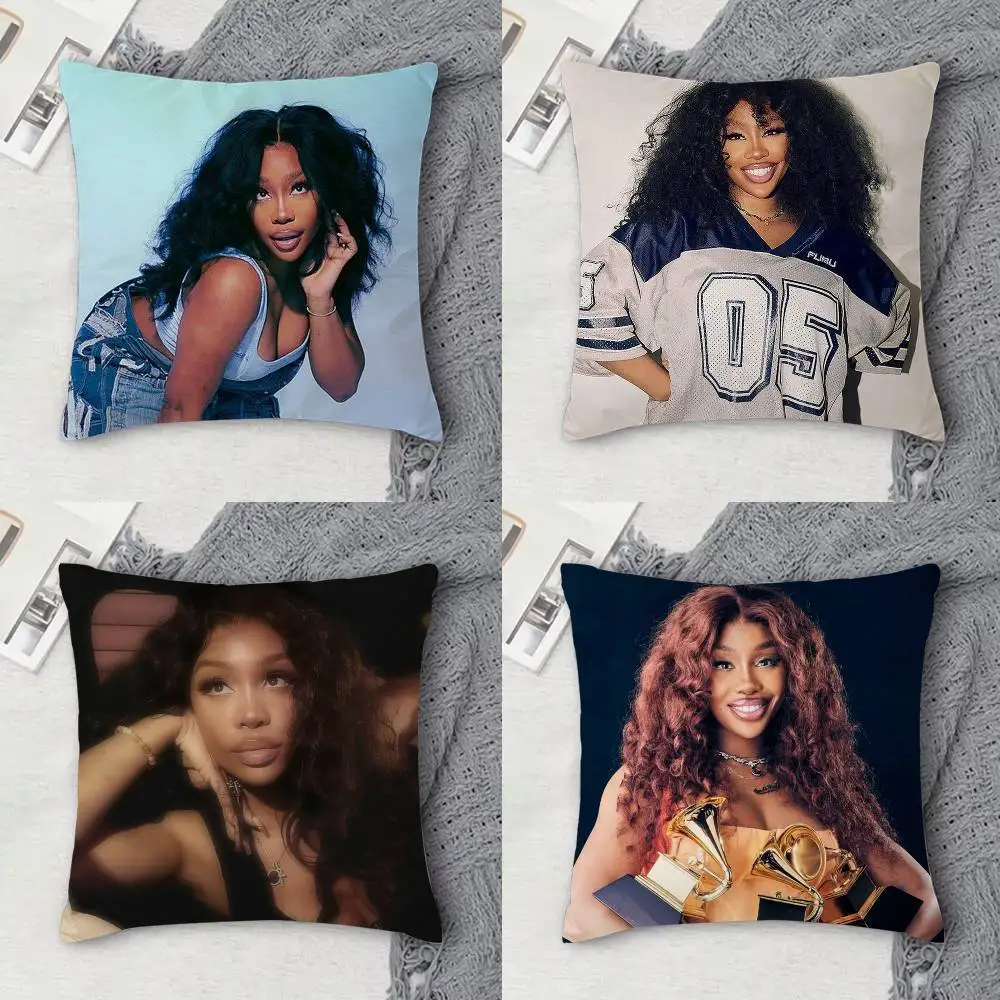 

S-SZA Double-sided Printed Square Decorative Cushion Cover for Sofa Living Room Home Decor