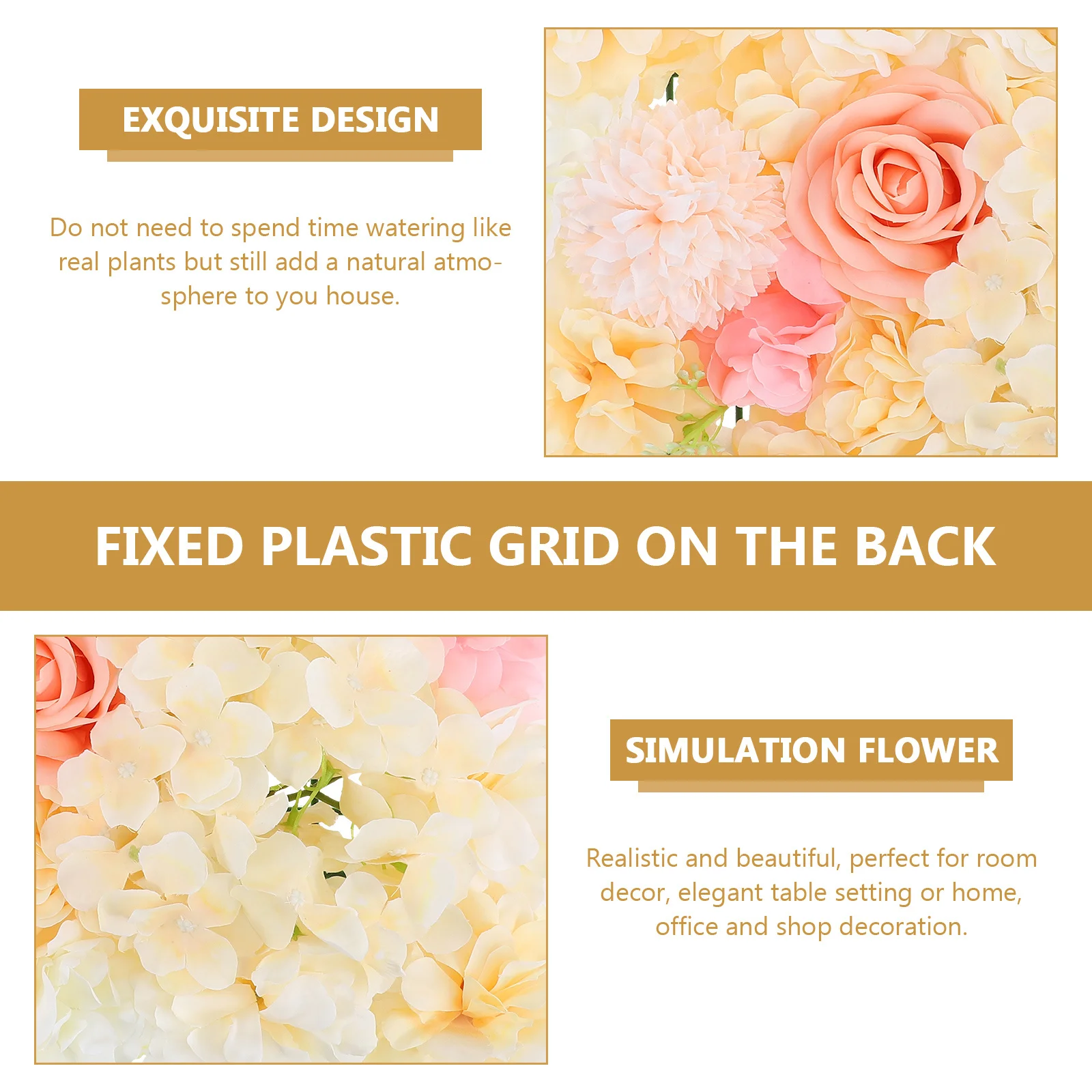 

Artificial Rose Flower Wall Decorative Simulation Wedding Photo Background Wall Screen Indoor Decoration Flower Panel