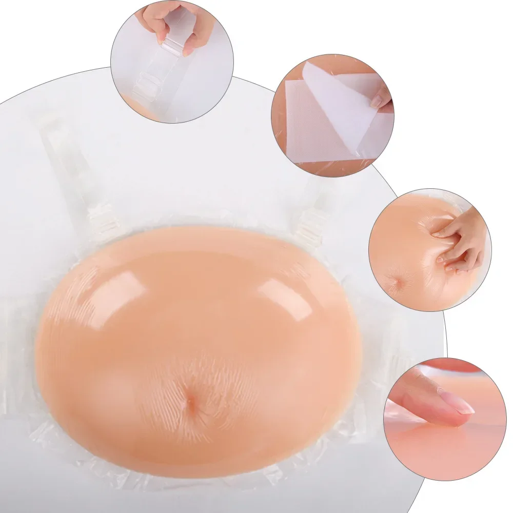 Uni-sex Simulation Pregnant Fake Skin Silicone Artificial Belly For Cross Dressing Actor Model Women Jelly Tummy Brace