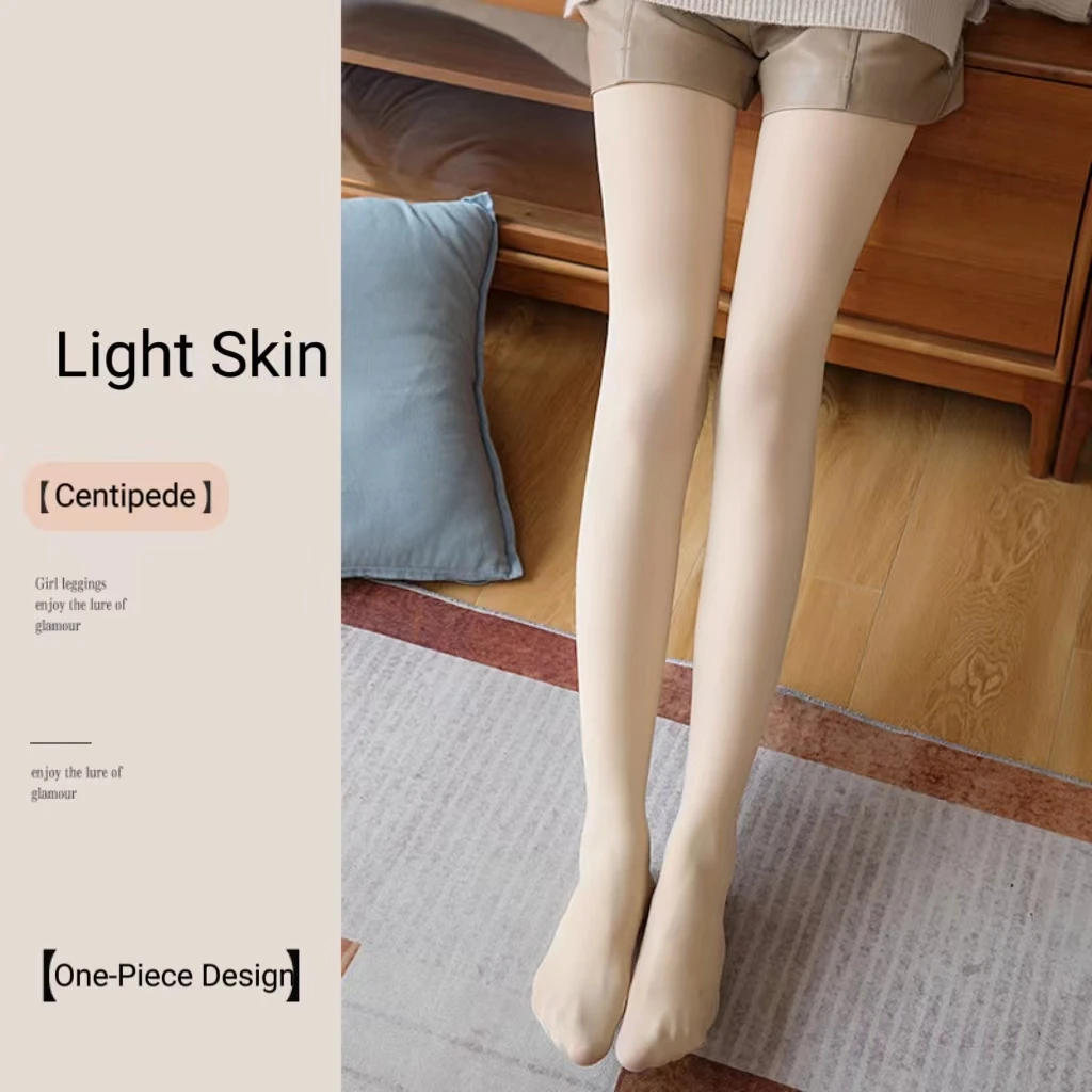 Pantyhose Realistic Bottoms Double Layer Bare Legs God Padded And Thickened Warm Capricious Flesh-Coloured Pantyhose Stockings