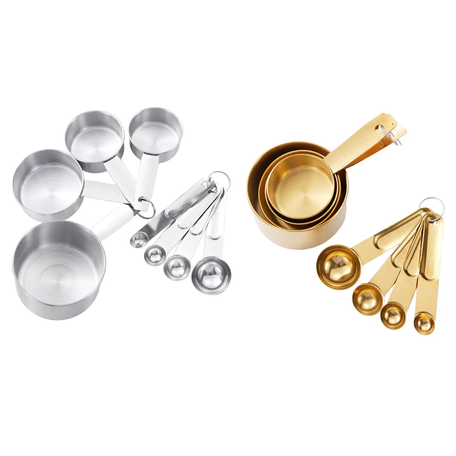 8 Pieces Teaspoon Measurement Measuring Cups Spoons Set for Cafe