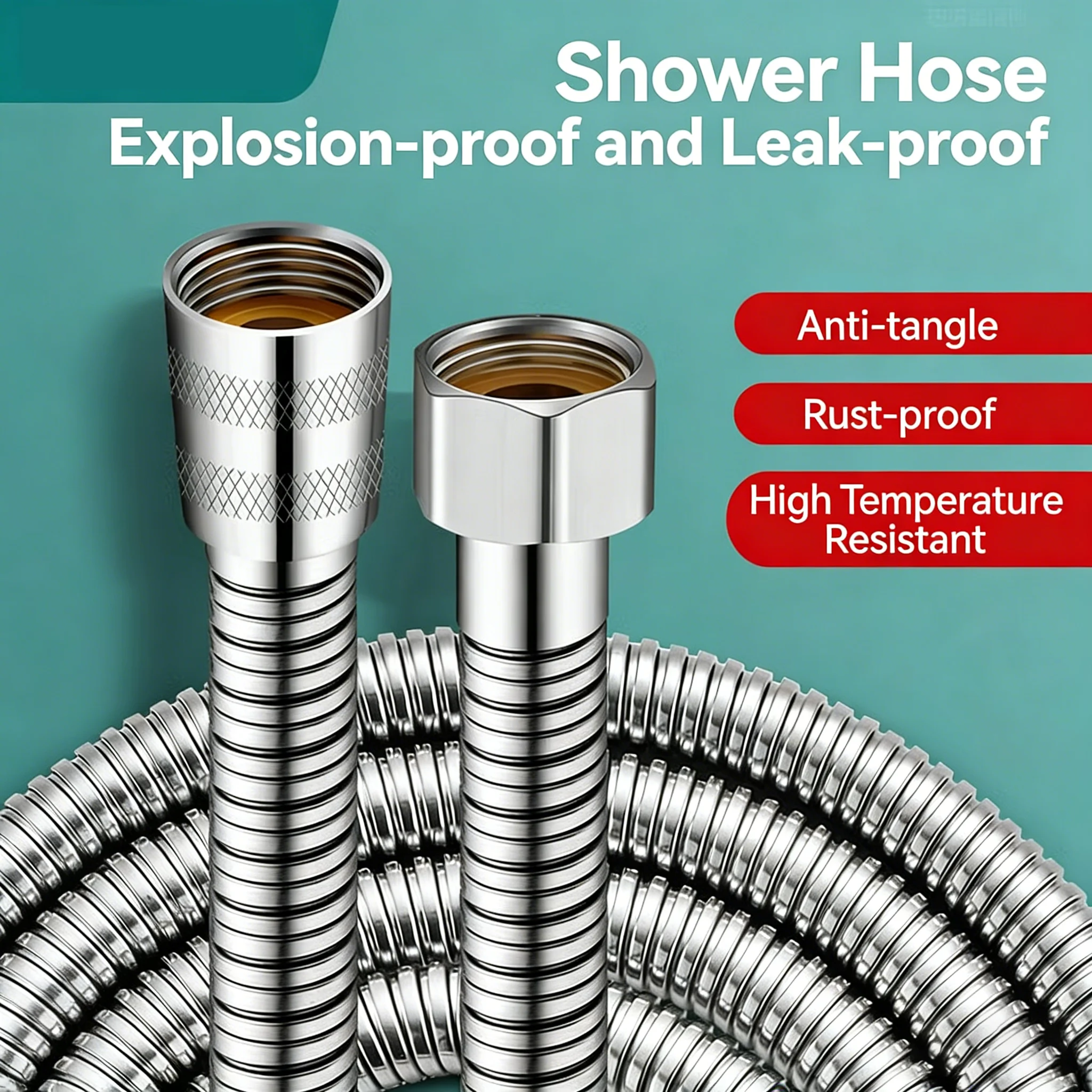 

Душевой шланг 1,5-2 метра, металлический, из нержавеющей стали, с двойной застежкой, усиленный, для водонагревателя, в пружинной картонной упаковке.